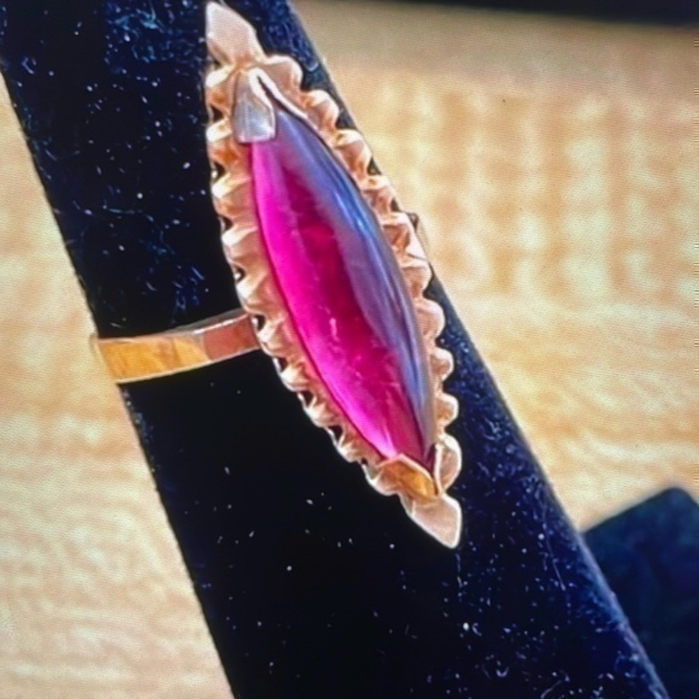 Vintage Art deco Pink Tourmaline Ring 37g